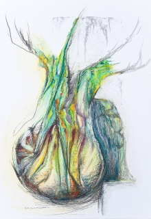 Drang (Graphit und Ölpastell auf Papier, 44 x 64 cm, 2010)
