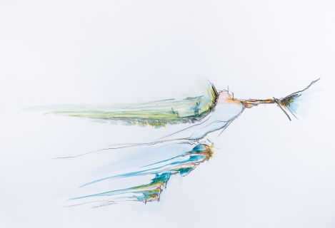 Wasserland (Aquarell, auf Papier 50 x 70 cm, 2012)