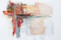 Pfützenspiegel (Mixed Media auf Papier: Aquarell, Collage, Acryl, 30 x 40 cm, 2009)
