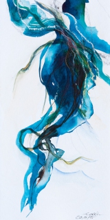 Wasserblüte 1 (Mixed Media  auf Papier, 15 x 30 cm, 2015)