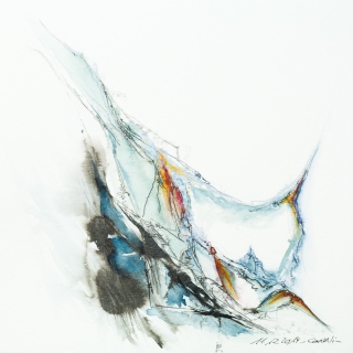 La Palma 1 (Mixed Media auf Papier, 20 x 20 cm, 2014)
