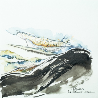 La Palma 3 (Mixed Media auf Papier, 20 x 20 cm, 2014)
