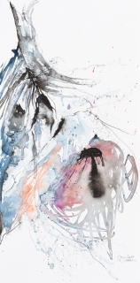 Wasserblüte 2 (Mixed Media auf Papier, 20 x 40 cm, 2014)