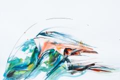 Flussblüten (Mixed Media auf Papier, 30 x 40 cm, 2014)