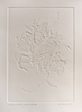 Wurzel und Stein (Collagrafie, Serie 7, Prägung auf Ecru)