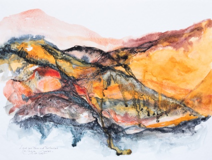 Land aus Feuer und Trockenheit (Aquarell, 2021)
