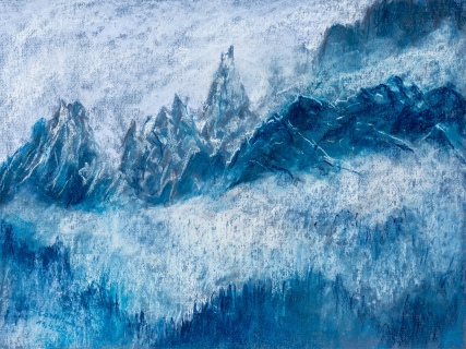 Nebelberge (Pastell, 2020)