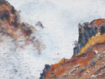 Über den Wolken (Pastell, 2020)
