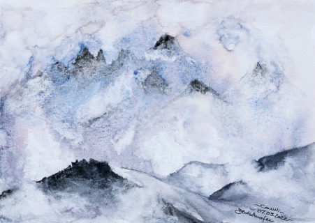 Bergnebel (Aquarell, 2022)