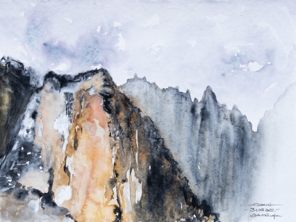 Erinnerungen ans Latemar (Aquarell, 2022)